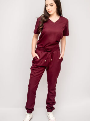 Conjunto Scrub Feminino Pijama Cirúrgico Jogger Acinturado Hospitalar Gabardine