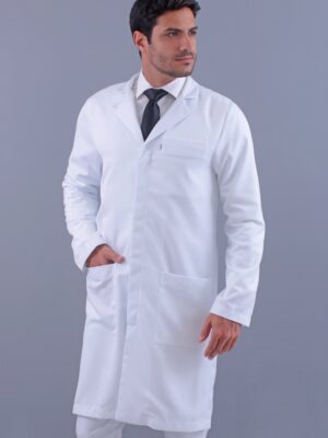 Jaleco Masculino Alfaiataria Bolso Embutido e Botão Oculto Gabardine Microfibra Pesada