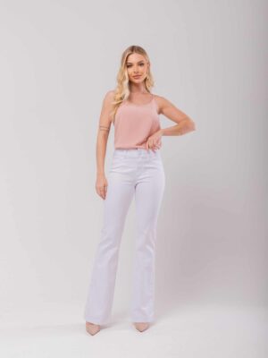 Calça Feminina Union Bay Looper Flare Branca