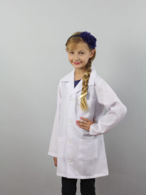 Jaleco Infantil Unissex Branco Manga Longa Básico Oxford