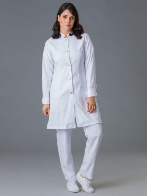 Jaleco Feminino Manga Longa Two Way Acetinado com Elastano