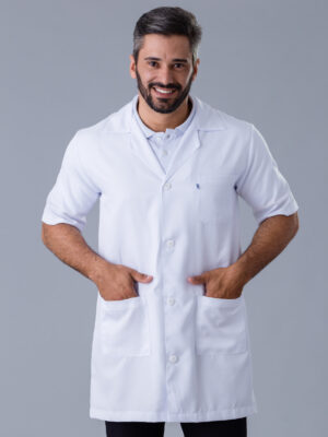 Jaleco Unissex Manga Curta Gabardine