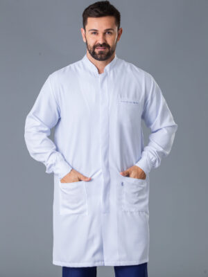 Jaleco Masculino Manga Longa Gola Padre Gabardine