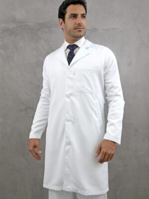 Jaleco Masculino Branco Gabardine Microfibra Pesada