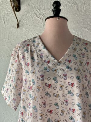 Blusa Scrub de Pijama Cirúrgico Estampado Unissex - Ursinhos