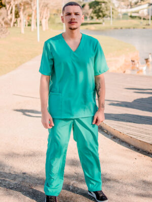 Conjunto Scrub Pijama Cirúrgico Oxfordine Unissex - Verde Mar