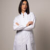 Jaleco Feminino Acinturado Gabardine Gola Padre Com Zíper - Thumbnail Image 6