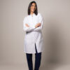 Jaleco Feminino Acinturado Gabardine Gola Padre Com Zíper - Thumbnail Image 9