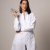 Jaleco Feminino Acinturado Gabardine Gola Padre Com Zíper - Thumbnail Image 4