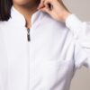 Jaleco Feminino Acinturado Gabardine Gola Padre Com Zíper - Thumbnail Image 7