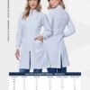 Jaleco Feminino Acinturado Gabardine Gola Padre Com Zíper - Thumbnail Image 10
