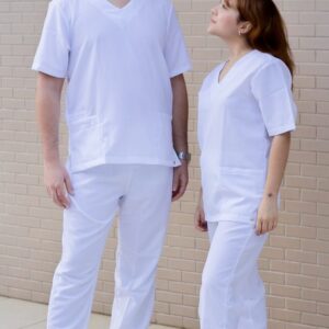 Conjunto Scrub Pijama Cirúrgico Oxfordine Unissex - Branco