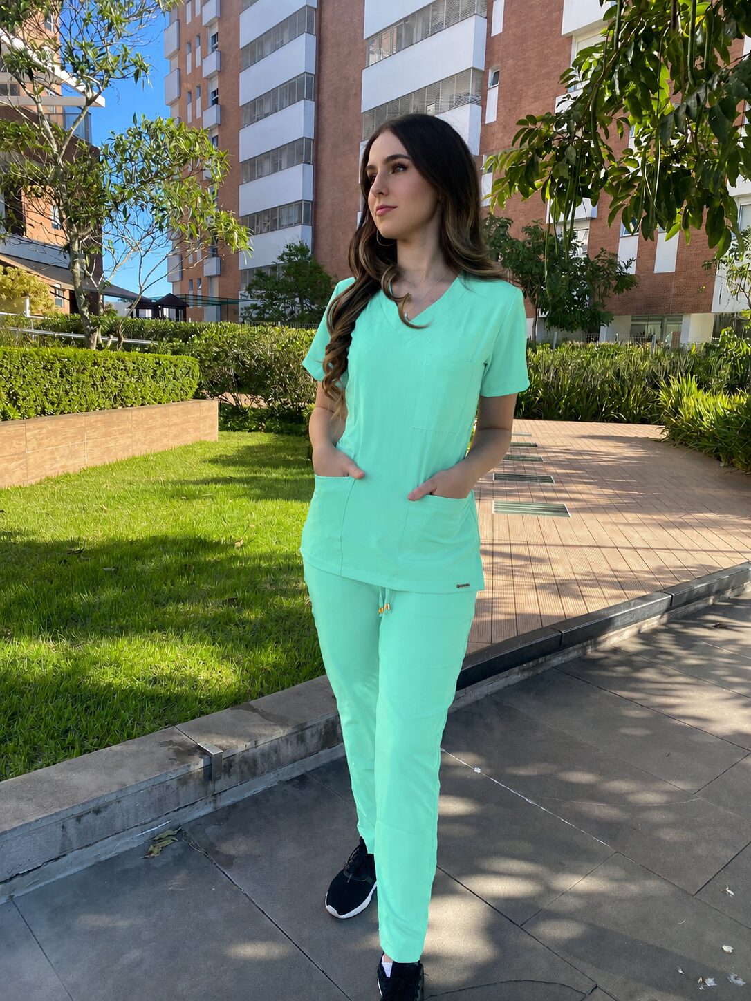 elastic verde água..