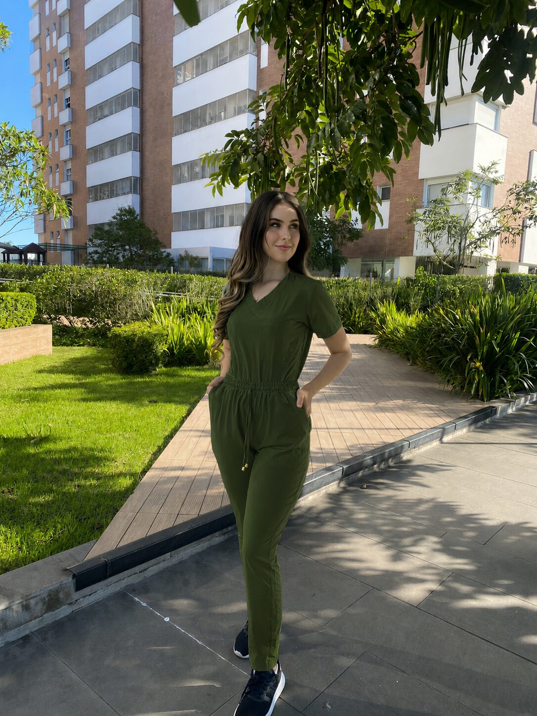 elastic verde oliva.